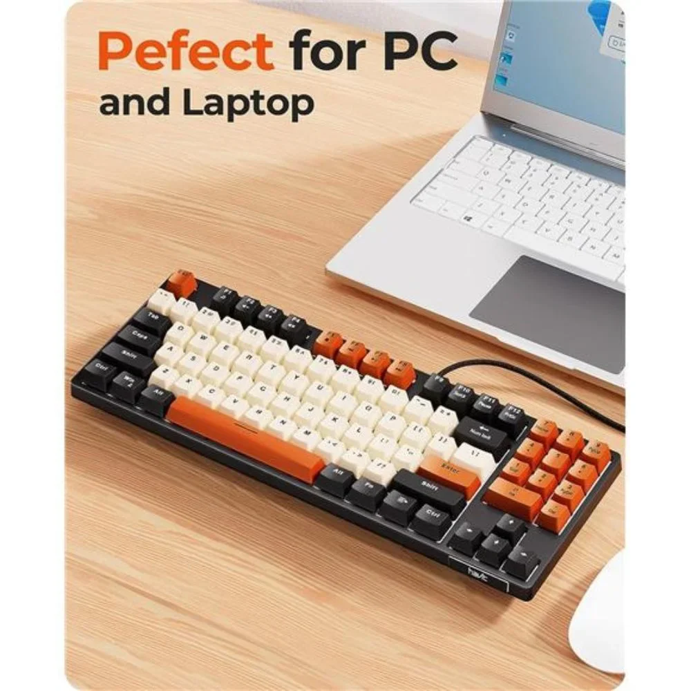 Mechanical Keyboard, Wired Compact PC Keyboard with Number Pad Red Switch